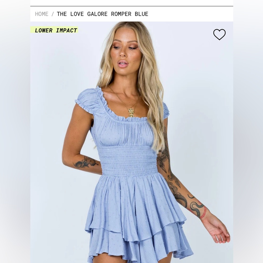 Like new-Princess Polly THE LOVE GALORE ROMPER BLUE